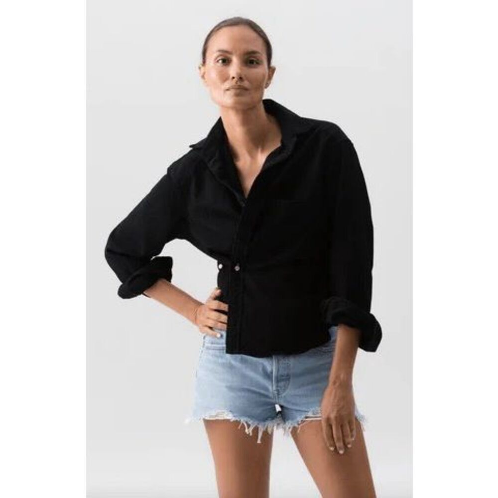 ✨Wear Cisco (Cissa) Size XS/S Navy Blue The Mens Shirt Wrap Top Blouse✨